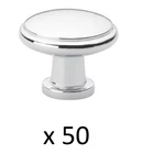 *50* Gliderite 1-1/8 In. Dia Polished Chrome Round Ring Cabinet Knob. Fixed Price $29.99.