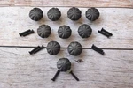 Vintage Cast Iron Door Knobs Cabinet Round Drawer Handles Pull Rustic 10 Pcs. Fixed Price $51.00.