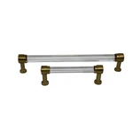 2 Restoration Hardware Grafton Glass Bin Pull Burnished Brass New 8 & 4. Fixed Price $29.95.