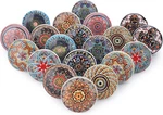 Ajuny Multicolor Printed Vintage Look Flower Ceramic Knobs Door Handle Kitchen. Fixed Price $42.90.