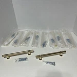 Rergy 10 Pack Brushed Brass Cabinet Pulls Gold Handles 5IN(128MM) Kitche. Fixed Price $35.00.