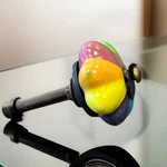 Multicolored Scalloped Ceramic Metal Knob Cabinet Handles Cupboard Drawer. Fixed Price $7.50.