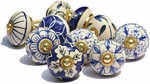 Handmade Indian Ethnic Blue Ceramic Stone Cabinet Knobs,vintage Decorative Drawe. Fixed Price $26.92.