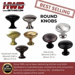 Most Popular Round Knobs Kitchen Cabinet Pulls Brushed Nickel Bronze Black Gold. Fixed Price $37.20.