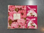 Vintage Mid-century Lyric By Dundee Pink Floral Rose 5 Pc Bath Towel Set Nib. Fixed Price $50.00.