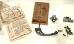 Nos Vtg Amerock Chrome Thumb Latch W/ Black Lines Cabinet Door Catch Handle 60'S. Fixed Price $14.00.