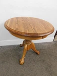 Vintage Antique Style Round Solid Oak Ball Claw Foot Side Lamp Table Tripod 23". Fixed Price $119.00.
