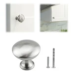 Solid Steel Mushroom Knob Pull Brushed Nickel Kitchen Bath Door Cabinet Handle. Fixed Price $91.60.