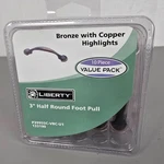 Liberty 3" Half Round Foot Pulls W/ Copper Highlights Value Pack 10-PIECE. Fixed Price $19.95.