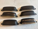 Set Of 6 Restoration Hardware Gilmore Drawer Pulls 4.25 In. Bronze Used. Fixed Price $20.00.
