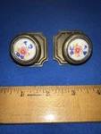 Vintage Round Drawer Cabinet Pulls Porcelain & Cast Brass Beautiful Flowers. Fixed Price $20.00.