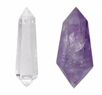 Sunyik Rock Quartz 1.7"-3.3" /amethyst 1.9"-2.9" 6 Facet Double Crystal Point.... Fixed Price $28.36.