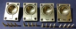 Set Of 4 Salvaged Round Marine Flush Pull Handles W/ Screws Solid Brass. Fixed Price $39.99.