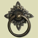 Gado Hardware HRP5010 Ring Pull With Carved Filigree Star Backplate- Small. Fixed Price $9.10.