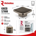 Richelieu BP860957195: 2-1/4" Smithfield Cabinet Knob Brushed Nickel 4PK. Fixed Price $39.99.