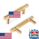 Zernmiarder 12-PACK Knurled Cabinet Pulls 3.5" Gold Aluminum Kitchen Door Handle. Fixed Price $45.57.