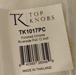 Top Knobs TK1017 Chrome Riverside 12" Center Handle Cabinet Pull. Fixed Price $92.00.