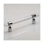 Lucite On Polished Chrome - Pull 128MM Hole Centers, 7" Overall Length Cl.... Fixed Price $150.04.
