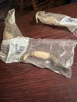 Lot (4) Vtg Amerock Polished Brass 3"CC Cabinet Handle Pull Ceramic Center New. Fixed Price $24.95.