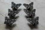 Vintage Cast Iron Butterfly Cabinet Drawer Door Knobs Handles Pull Rustic 6 Pcs. Fixed Price $34.24.