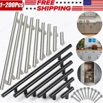 Black Cabinet Handles Bar Pulls Kitchen Drawer Hardware Stainless Steel Lot. Fixed Price $149.72.