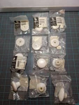 Belwith Lot Of 5 Round + 1 Oval White Ceramic Drawer Pulls Screws & 6 Backplate. Fixed Price $45.00.