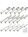 Cabinet Door Pulls Tableware Handles Spoon Knife Fork Shape 3" Silver Pack Of 15. Fixed Price $45.00.