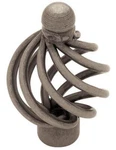 (5 Pack) 1-1/3 Inch Forged Iron Collection Bird Cage Knob With Ball Top Antique. Fixed Price $23.30.