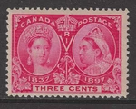 Canada 3C Bright Rose Jubilee Issue #53 Nh. Fixed Price $14.48.