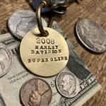 2008 Harley Davidson Super Glide Motorcycle Solid Brass Key Fob. Fixed Price $15.95.