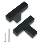 Hardware Handle, 2 Pack Square T-shaped Cabinet Pulls, Matte Black, Stainless.... Fixed Price $11.91.