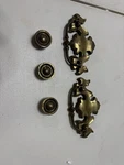 2-CANADA Cp 1825 Drawer Drop Bail Pull Handle Brass With 3 Matching Knobs. Fixed Price $19.99.
