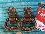 2 Nos Vintage 60S Hyer English Antique Copper/bronze Fixed Bail Handle Pulls. Fixed Price $12.95.