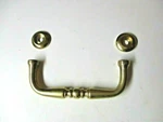 Amerock Allison Polished Solid Brass Drawer Pull Handle & Rosettes 3" Center Mcm. Fixed Price $6.90.