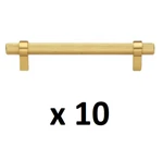 *10-PACK* Gliderite 5 In. (128 Mm) Center-to Brass Gold Knurled Bar Pull. Fixed Price $29.99.