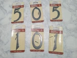 Set Of 6 Gatehouse 4 Inch Black Numbers Flush Wall Mount 5S, 0S, 1S. Fixed Price $12.71.