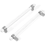 Crystal Glass Drawer Pulls 7-1/2 Inch, Brushed Nickel Cabinet Clear Cab.... Fixed Price $55.19.