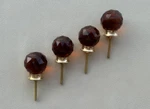 Vtg Victorian Small Crystal Ball Amber Glass Drawer Cabinet Knob Handle Pull 4X. Fixed Price $40.00.