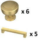 Lot Of Liberty Brushed Brass Knobs And Cabinet/drawer Pulls - 6 & 5. Fixed Price $36.99.