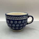 Polish Pottery Coffee Mug Zaklady Boleslawiec Swirls Doodle Peacock Eye X-large. Fixed Price $25.20.