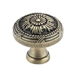 2X Rok Royal Floral Round Rustic Brass Kitchen Cabinet Knob 1-1/4" K42832RB. Fixed Price $13.00.