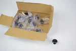Lot Of 14 Hafele Mushroom Knobs Zn 28MM Matt Block. Fixed Price $65.00.