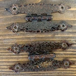 Lot Of 2 Belwith Flush Mount H-type Cabinet Hammered Antique Copper Door Hinges. Fixed Price $9.75.