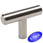 *5 Pack* Cosmas Cabinet Hardware Satin Nickel Euro Style Bar Knob #305SN. Fixed Price $7.04.
