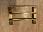 Set Of 3 Restoration Hardware Modern Cabinet Pull Brass 4 Inch Center. Fixed Price $16.00.