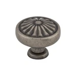 Flower 1/4" Diameter Cabinet Round Knob Pewter Antique - Hardware. Fixed Price $14.36.