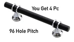 4 Pc Modern Zinc Alloy Black Door Handles Kitchen Cabinet Solid Drawer. Fixed Price $9.25.