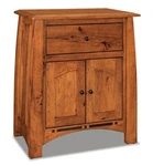 Mission Nightstand Solid Wood 1 Drawer 2 Door Amish Made. Fixed Price $1099.00.