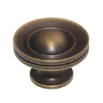 Solid Brass 1/2" Classic Hutter Ring Cabinet Knob Weathered 1056WB. Fixed Price $24.89.
