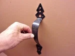 Stanley 11" Door Handle Iron Pull Matte Black Finish No Thumb Latch. Fixed Price $9.99.